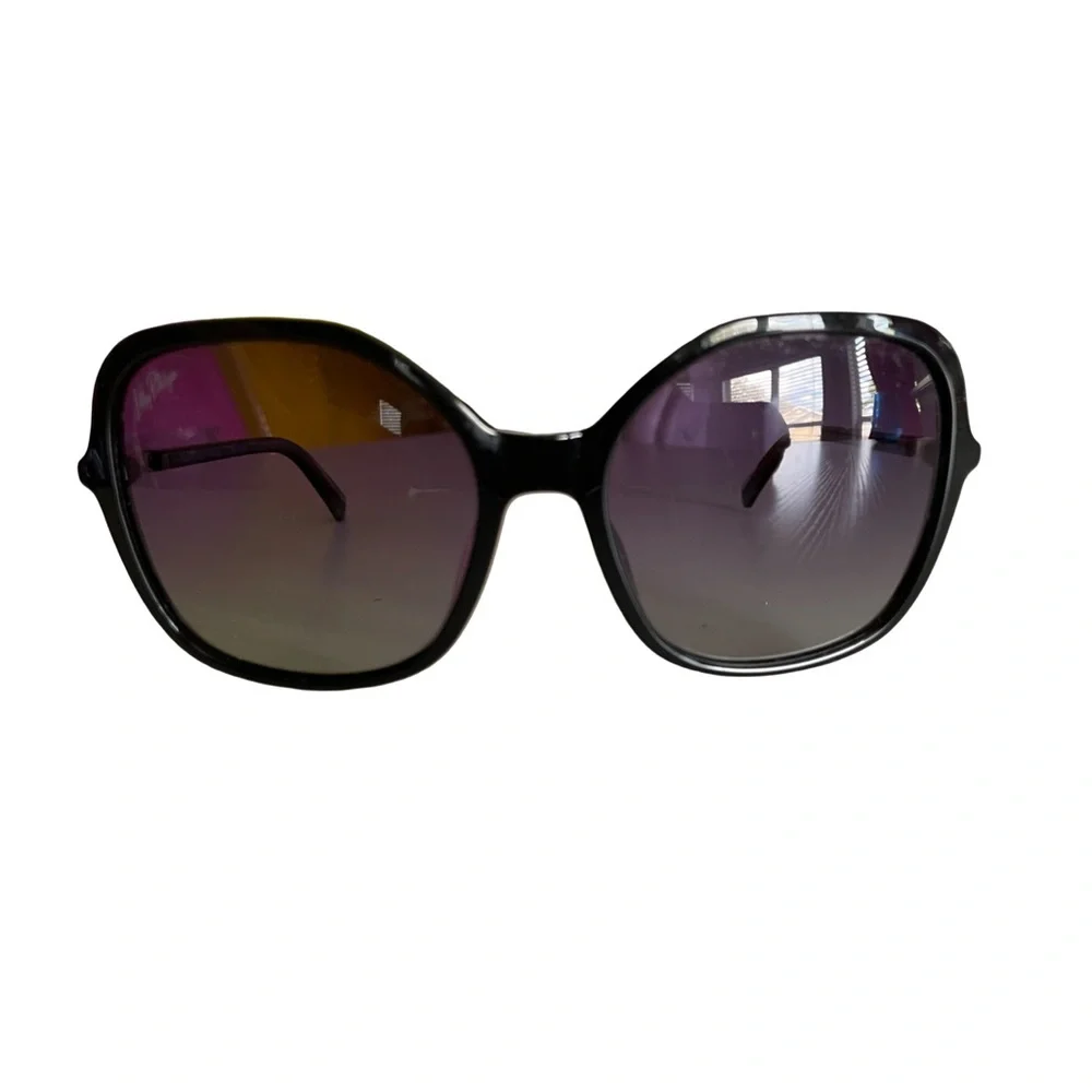 Lilly Pulitzer Norah Polarized Oversized Square Sunglasses Onyx Black